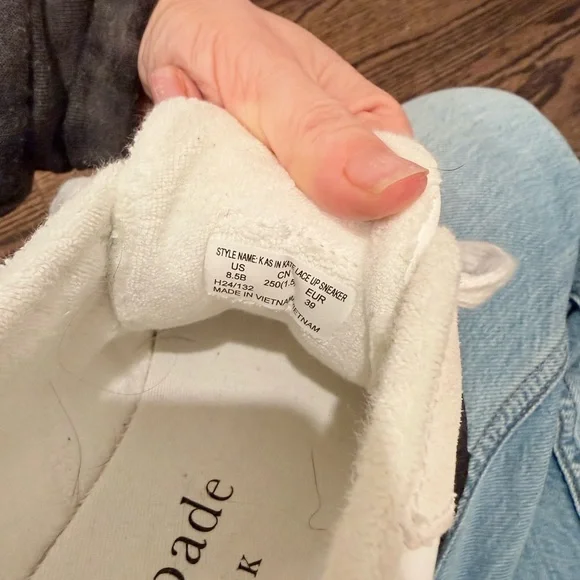 Kate Spade K As In Kate Womens White & Black Sneakers with Gum Sole Size 8.5 - Picture 7 of 10